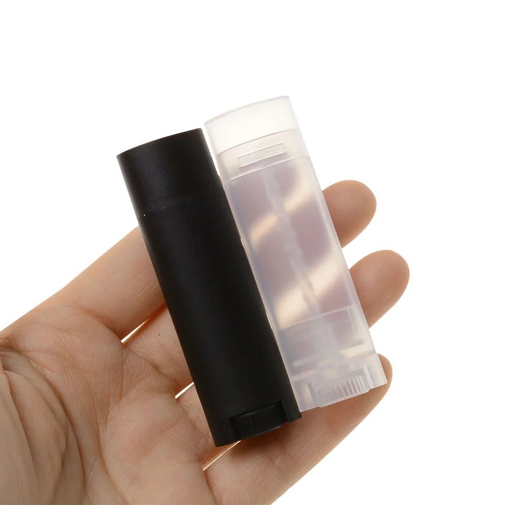 

5pcs Empty Refillable Bottle Plastic DIY Lipstick Lip Balm Tubes Oval Deodorant Containers Holder Crayon Vials New