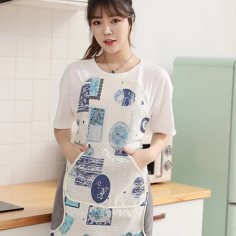 

Universal Size Without Tie Tie-free Automatic Apron Waterproof Oil-proof And Dust-proof Fashion Household Apron Home Clean Tools