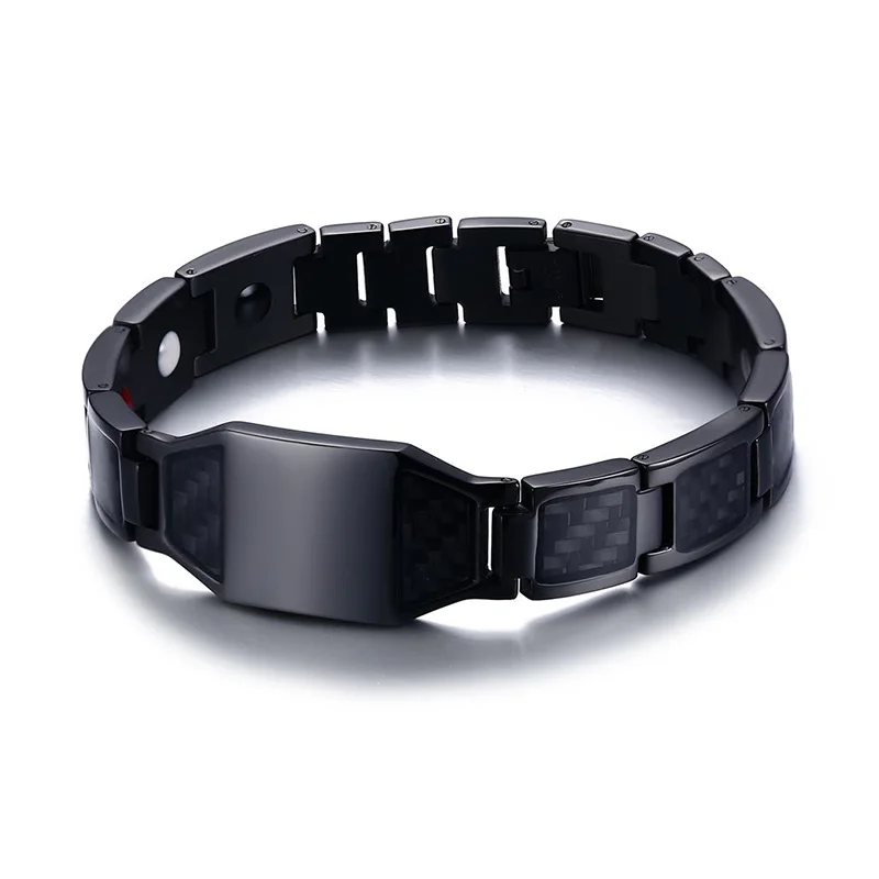 Seanuo часы брендов Нержавеющая сталь оздоравливающий магнитный браслет масонское углеродного волокна панк энергии Мощность магнитный камень и гигиена