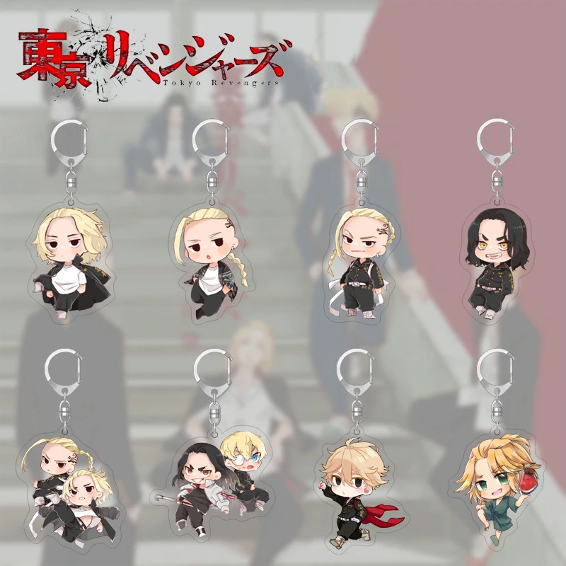 

Tokyo Revengers Anime Tokyo Avengers Cosplay Keychain Manjiro Ken Takemichi Hinata Atsushi Chibi Kawaii Bag Key Ring Props