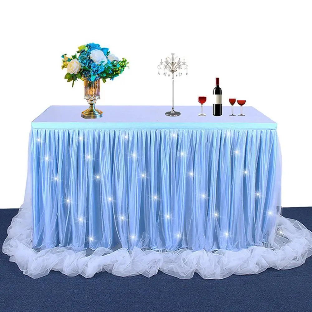 

185 X77 Cm Wedding Party Tulle Table Skirt Cover Tableware Cloth Baby Shower Party Home Decor Table Skirting Birthday Party