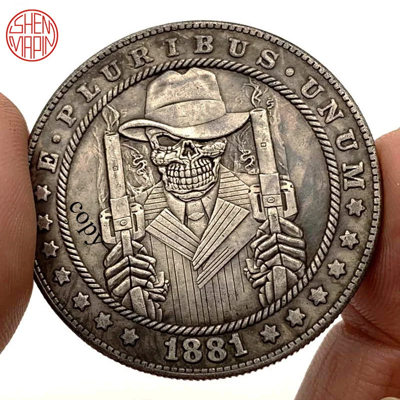 Секретного агента 1881 Хобо Никель монета Морган копия доллара бродяга Медь