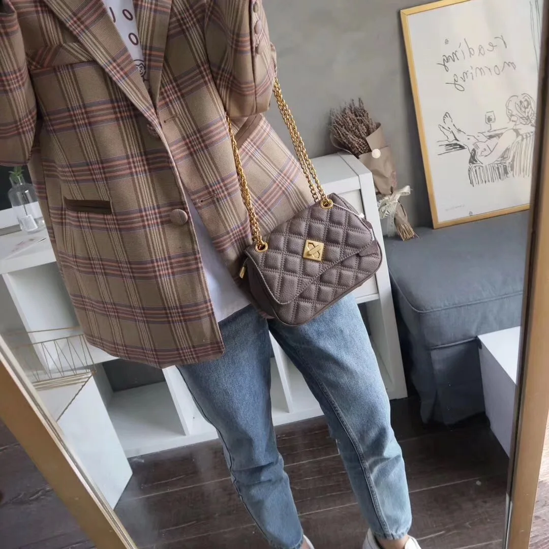 

free shipping 2020 the new style fashion and sweet genuine cow leather women one shoulder bag crossbody bag22 cm 6color