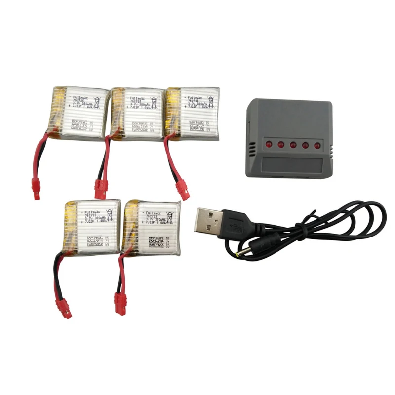 5 в 1 балансирующее зарядное устройство 3 7 В 380 мАч USB для Syma X26 X26A X21 X21W RC Quadcopter