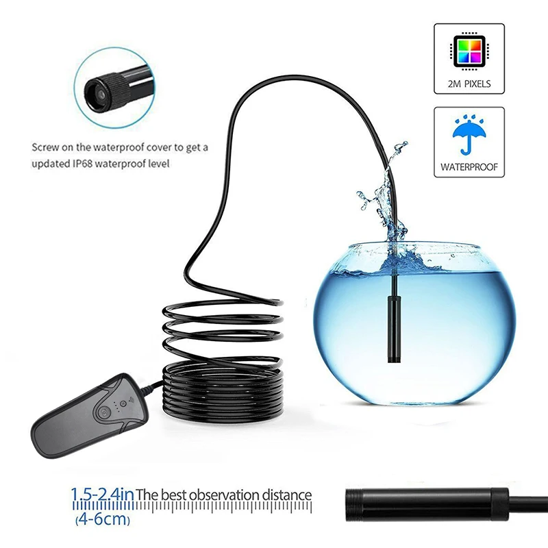 WIFI Endoscope Camera Waterproof Inspection Borescope IOS for Android Smartphone Iphone Endoscopio | Безопасность и защита