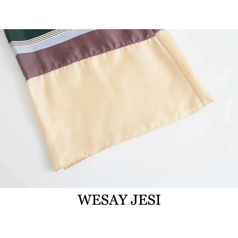 

WESAY JESI Women's Pants 2021 Fashion High Waist Straight Button-Up Trousers Woman Clothes Vintage Floral Print Patchwork Pants