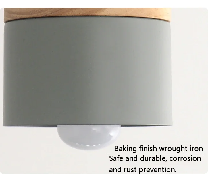 Современная светодиодная Подвесная лампа из железа и дерева цилиндрический