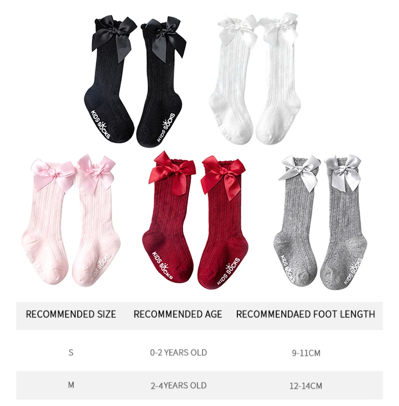 

Baby Socks Bow Newborn Girl Kids For Christmas Winter High Knee Kids Boy Toddler Socks Candy Color Soft Socks Children Gift 0-4Y