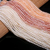 natural freshwater pearl bead rice shape 3 3 5 3 8mm punch pearl bead for charms jewelry making craft bracelet necklace