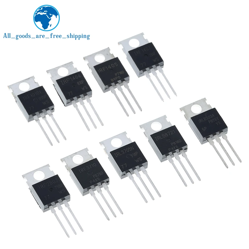TZT, 10 шт., IRF1010, IRF1404, IRF1405, IRF1407, IRF2807, IRF3710, IRFL3705, IRLB8721, IRLB3034, транзистор TO-220, TO220, PBF