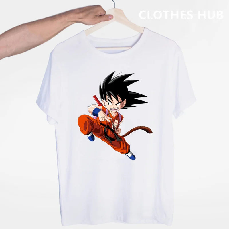Dragon Ball Z футболка Goku футболка с короткими рукавами и круглым вырезом летние Саян Вегета Harajuku брендовая одежда