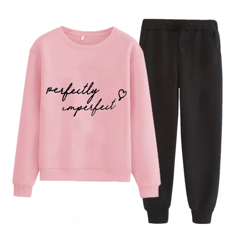 

Womens Letter Hoodies Sweatshirt Suit Set Wear Autumn Winter Outerwear Sports wear womens Female tracksuit set Clothing 2020