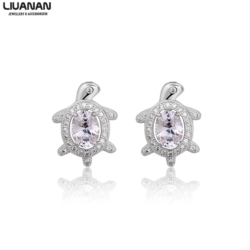 

Cute Geometric Small Stud Earrings with Zircon Silver Plated Earrings For Women Girl Ear Jewelry Fashion Accessories