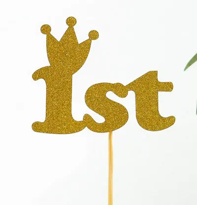 1 шт. один с бабочкой Снежинка звезда Торт Топпер первый день рождения Блестящий