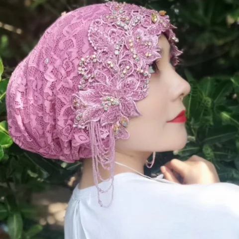 Роскошный свадебный мусульманский шарф женские бисероплетенные кисточки хиджаб