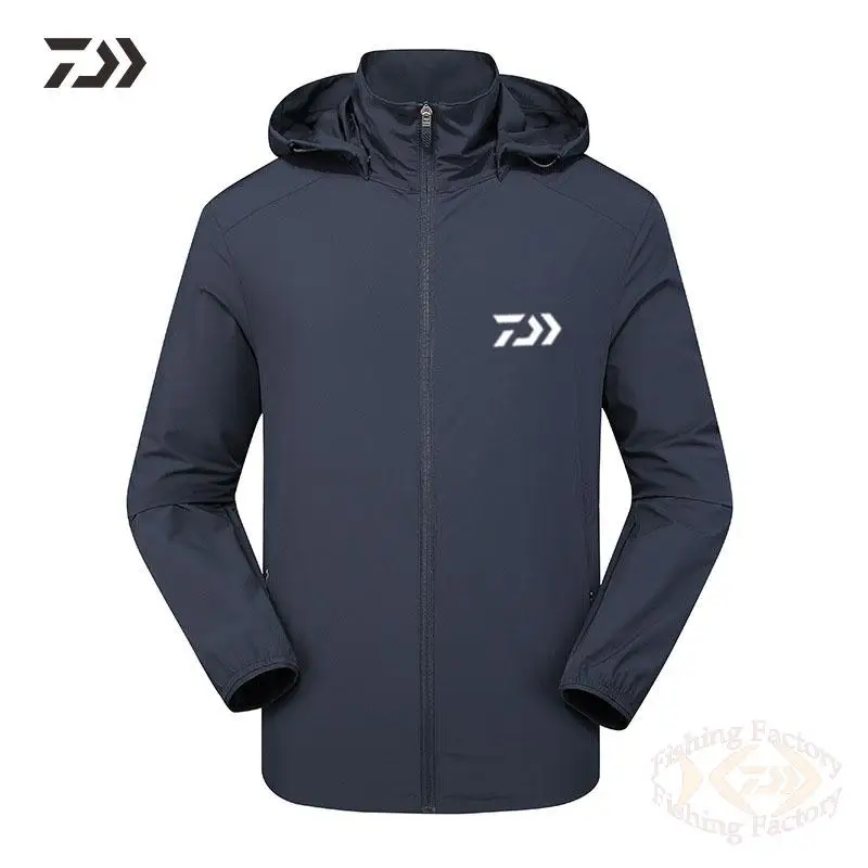 

Новинка 2021, одежда Daiwa для рыбалки, тонкая однотонная молния, с капюшоном, с длинным рукавом, дышащая, для спорта на открытом воздухе, защита о...