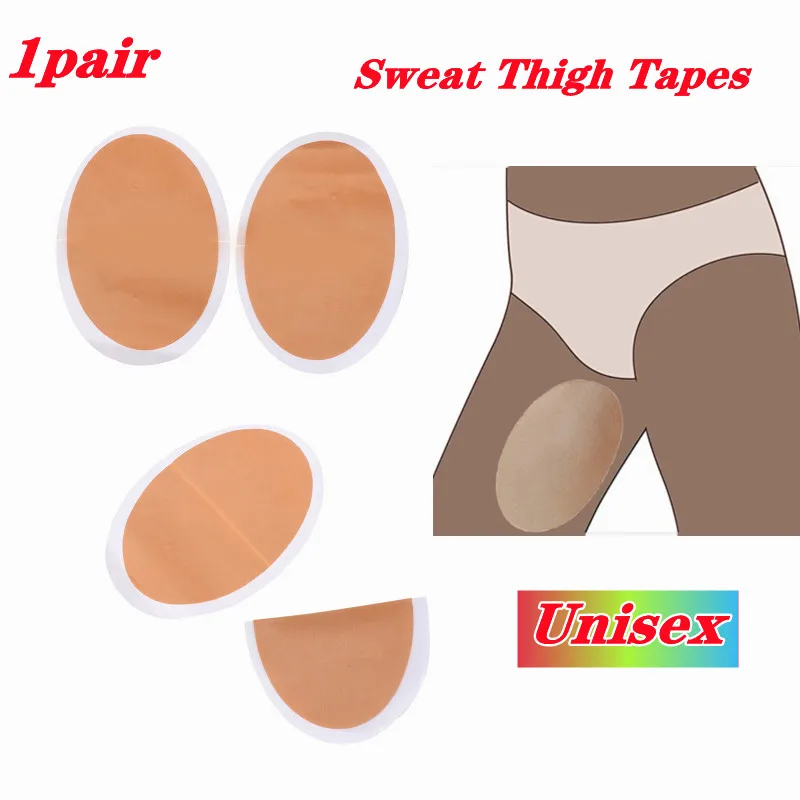 

1 Pair Sweat Thigh Tapes Unisex Disposable Spandex Invisible Body Anti-friction Pads Patches For Outdoor