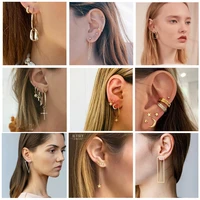 alyxuy 10 styles fashion star moon cross earring set ethnic crystal round geometric earrings for women simple jewelry gift