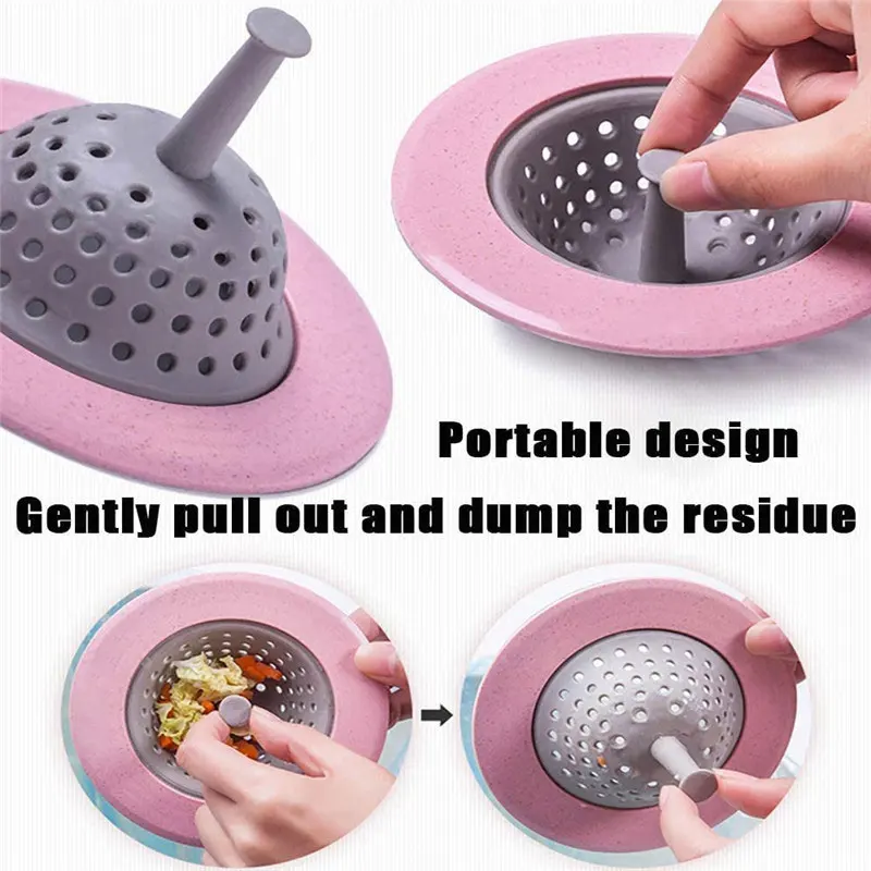 

Anti Clog Flexible Sink Strainer 4 Pcs Kitchen Basket Catcher 4.3 Inch Wide Rim Perfect for Most Sink Drains FBS889