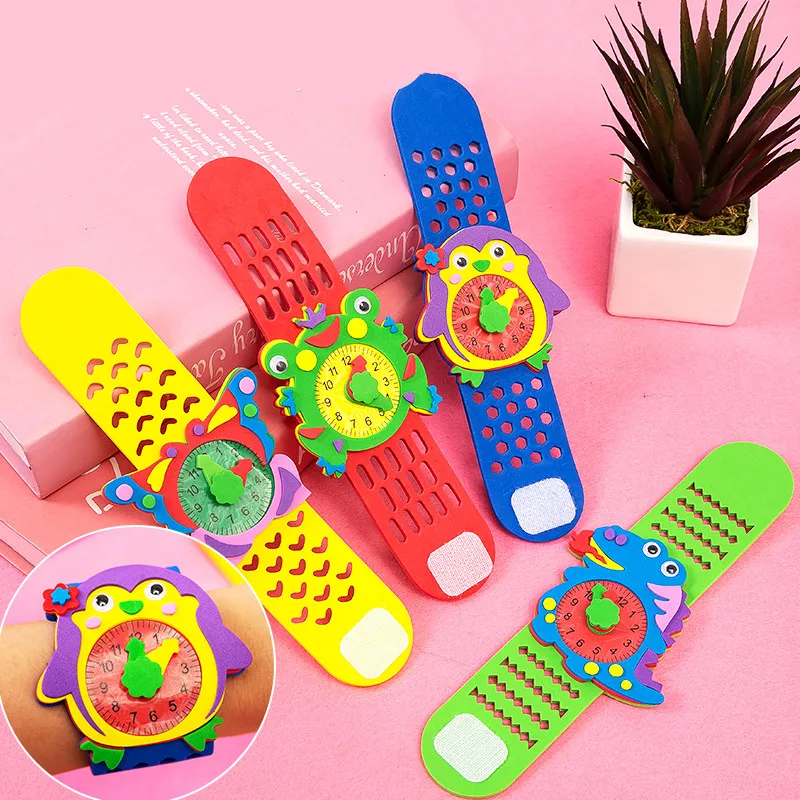 

DIY Foam Cartoon Watch Crafts Kits Creative Handmade Diy Material Early Education Simulation Toy School Award Birthday