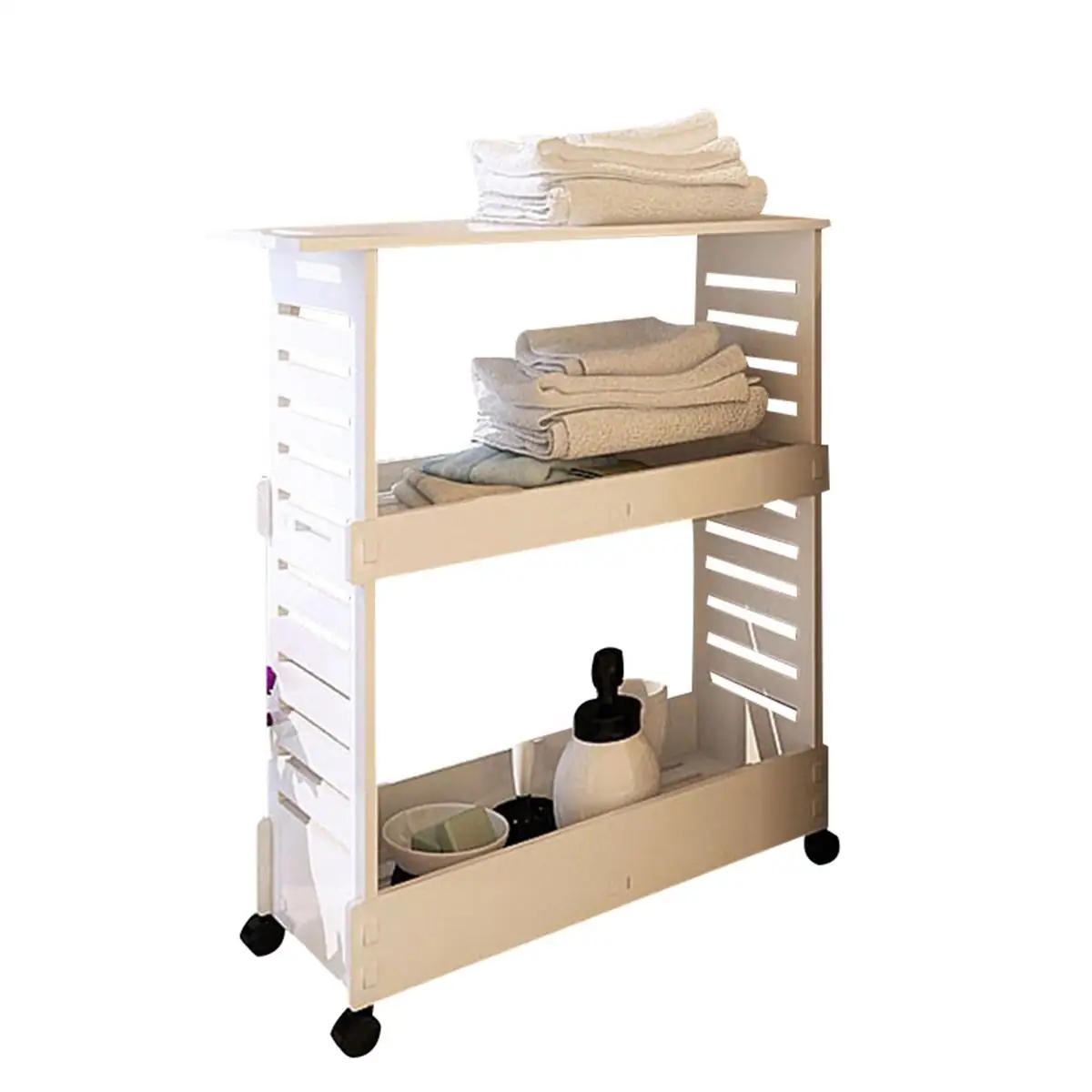 

Bathroom Storage Rack Gap-Holder Removable Storage-Rack Wheels-Shelf Cabinet Movable Fridge Side Shelf