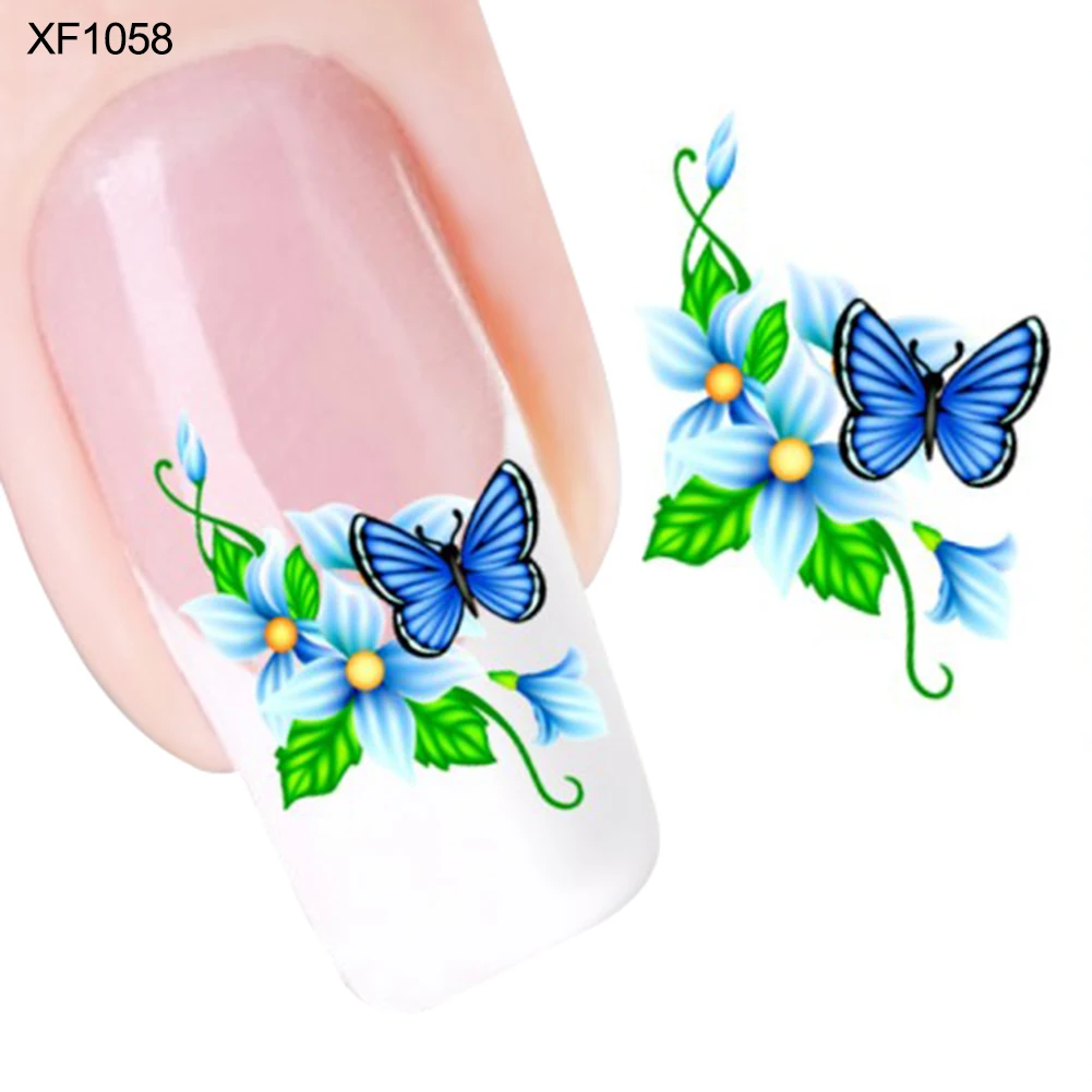 Искусство ногтей DIY Наклейка самоклеющаяся наклейка цветок бабочка шаблон