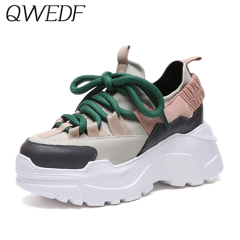 

2019 New female casual shoes summer thick bottom muffin net shoes fashion breathable high with old tide women flat shoes U6-68