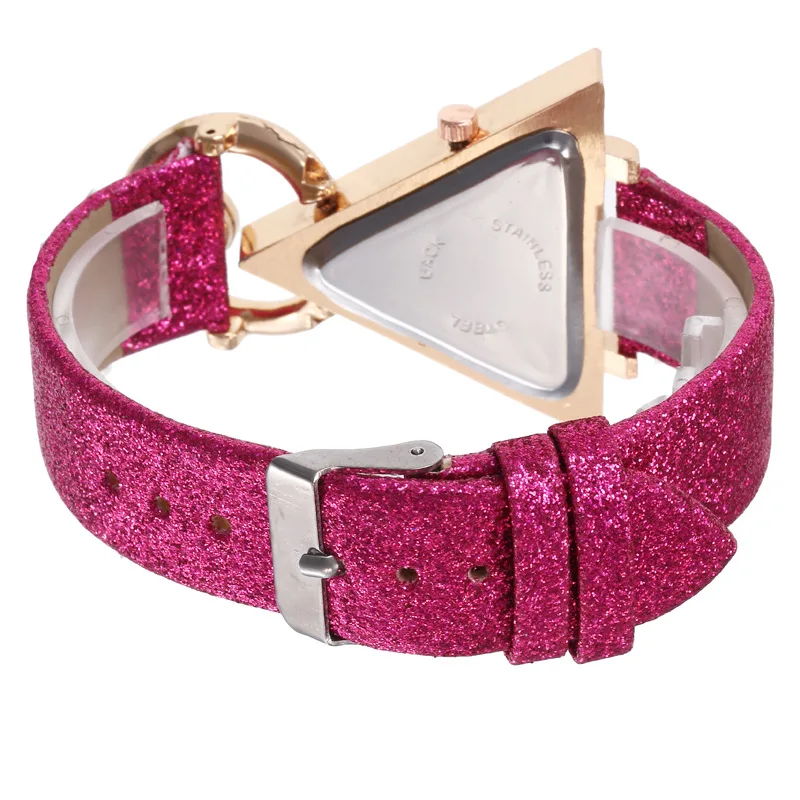 Креативные женские часы с треугольниками роскошные Брендовые Часы розового