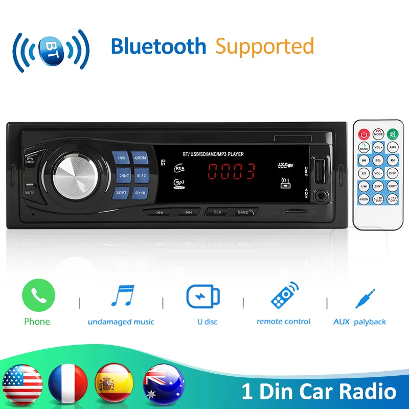VODOOL 8013 1DIN автомобильный Радио Стерео пульт дистанционного управления Bluetooth