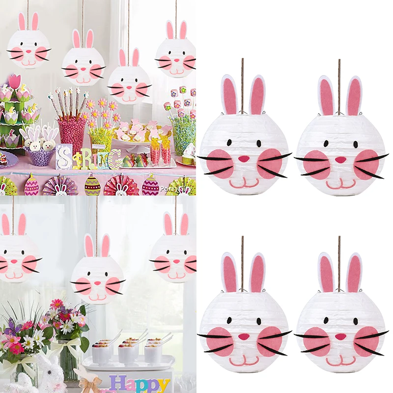 

Easter DIY Cute Bunny Rabbit Lantern Hanging Ornament Easter Decorations for Home Cute Bunny Ear Happy Easter Party Favors