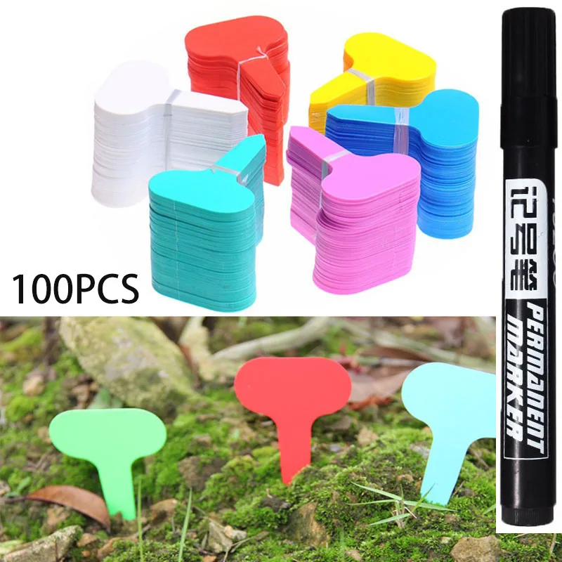 

100PCS T-type Plant Markers Labels Waterproof Tags Garden Labels Seed Nursery Garden Stake Plant Labels Gardening Accessories