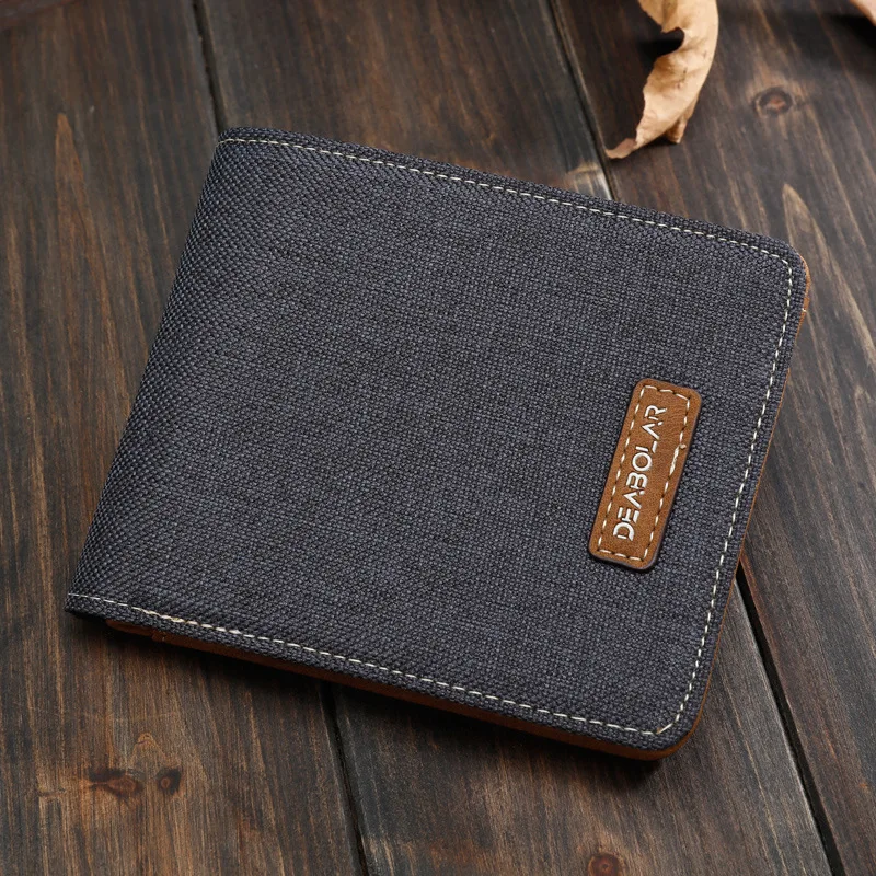 

Men's Short Wallet Student Leisure Canvas Wallet Ultrathin Purse Simple Wallet