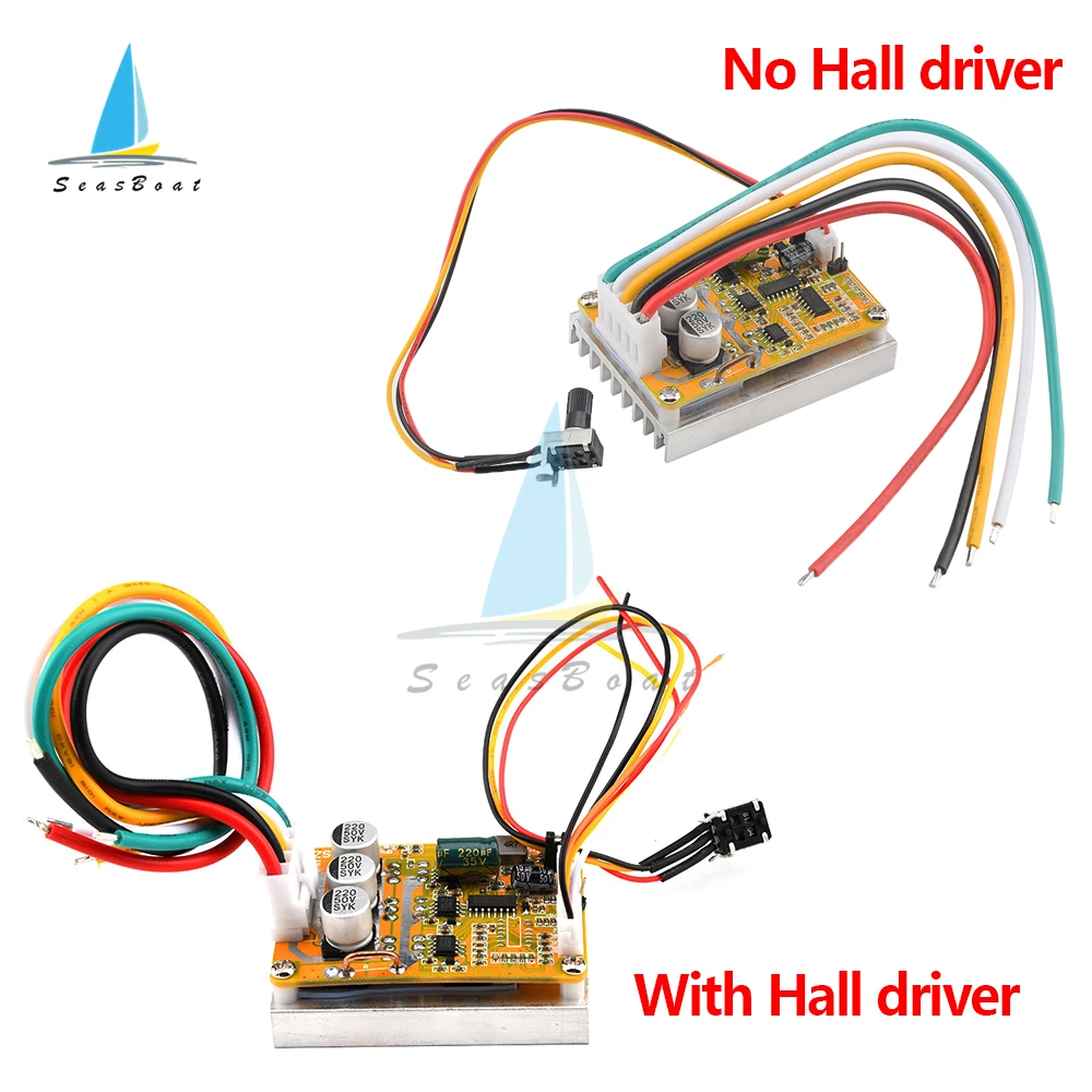 

DC 5-36V 350W BLDC Three Phase DC Sensorless Brushless Motor Controller PWM Hall Motor Control Driver Module with Cable