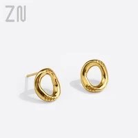 zn geometric circle stud earrings trendy europe and america simple hollow out ear accessories for women fashion jewelry gifts