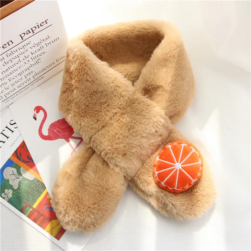 khaki scarf for kid Jeseca Аксессуары для одежды осень-зима толстые теплые шарфы для детей милый шарф для девочек, для мальчиков, милые теплые воротник распродажа - Цвет: khaki scarf for kid