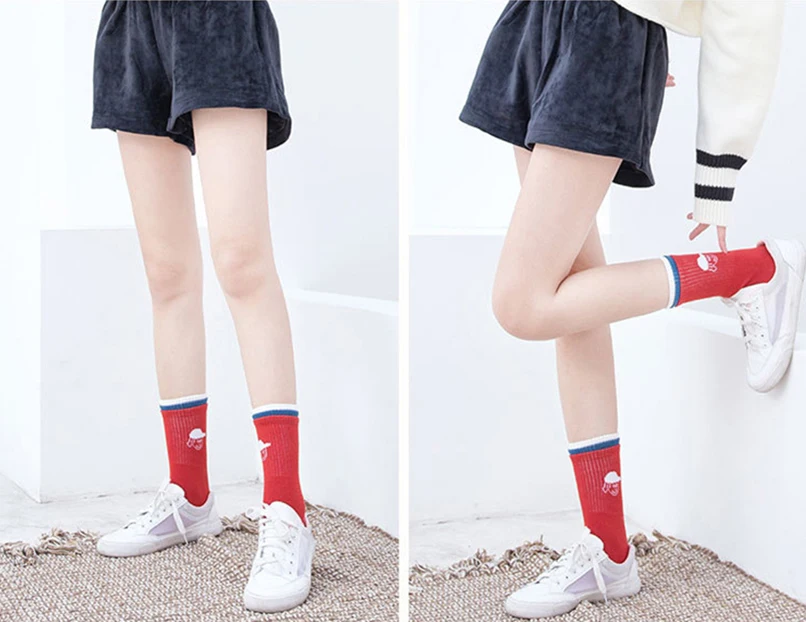 Новые хлопковые Мультяшные носки Индивидуальные забавные модные для пар в