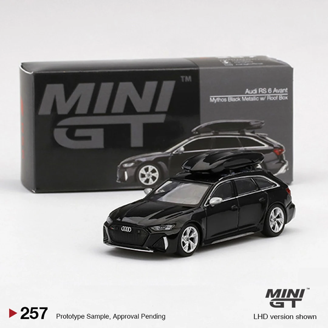 

MINI GT 1/64 Model Car Audi RS6 Avant with Roof Racking Alloy Vehicle Display Collection Gifts