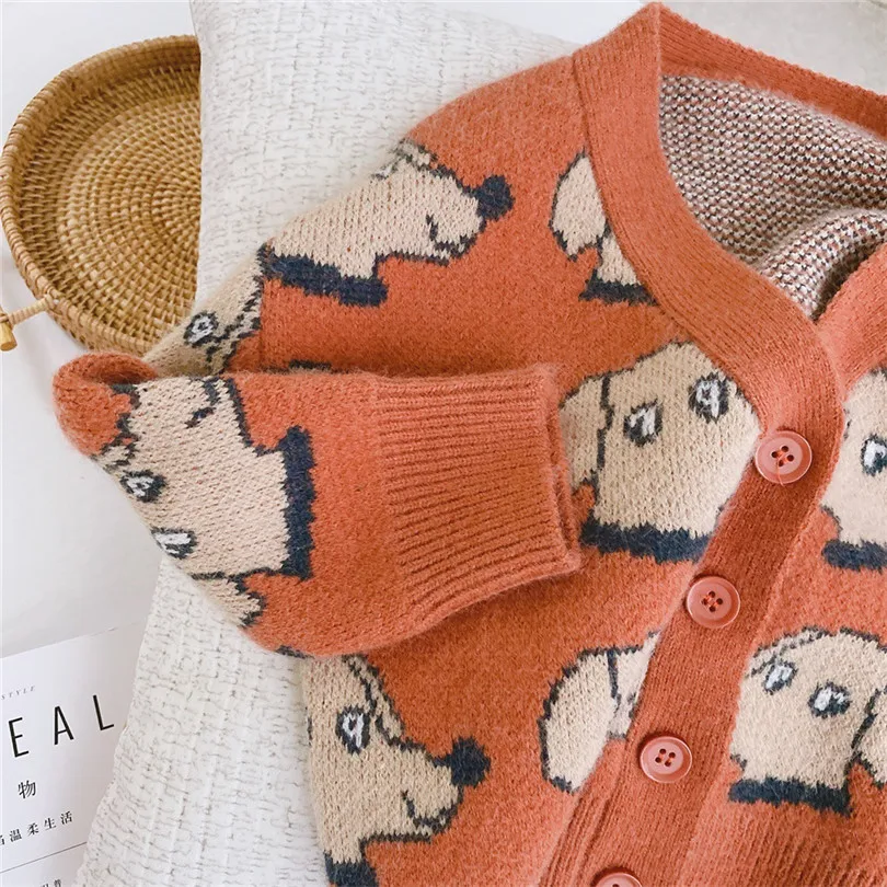 Свитер-пальто для малышей осенний Детский кардиган мальчиков шерстяной девочек