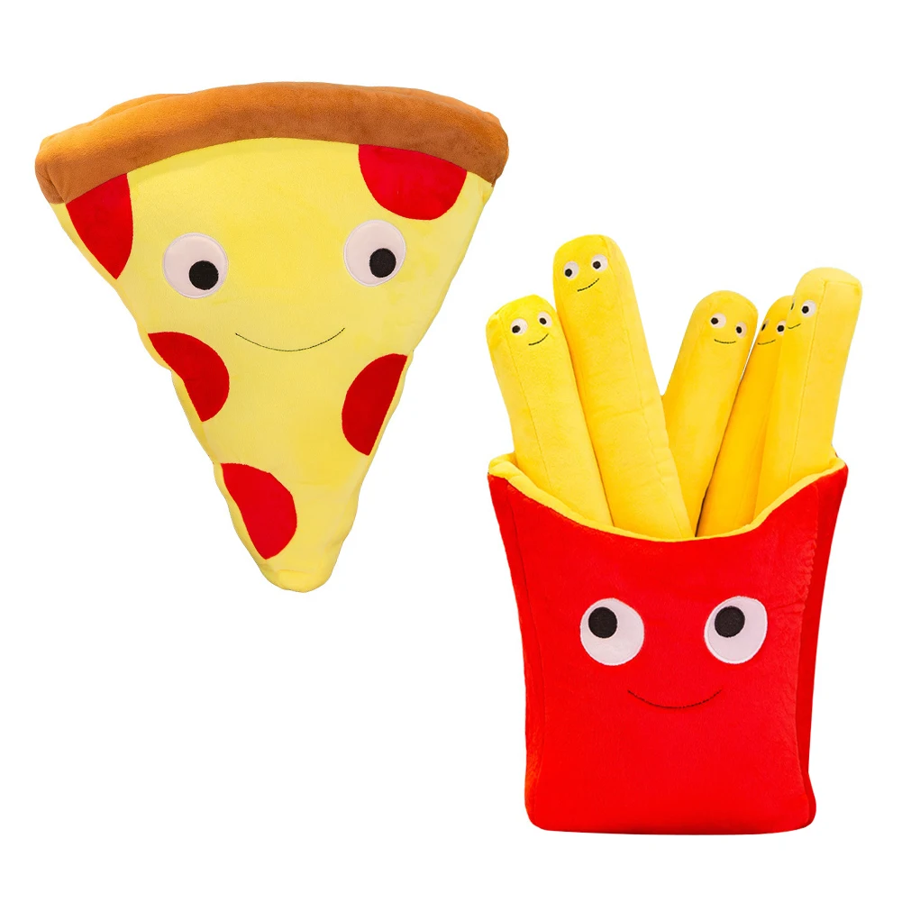 

Cute Cotton Simulation Cartoon Fries Pillow And Creative Pizza Comfortable Soft Pillow For Home Sofa Decoration