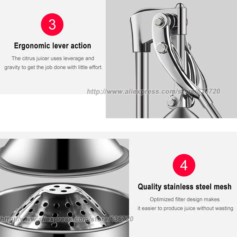 New in 2020 Stainless Steel press juicer squeezer citrus lemon orange pomegranate fruit juice extractor commercial or household | Бытовая