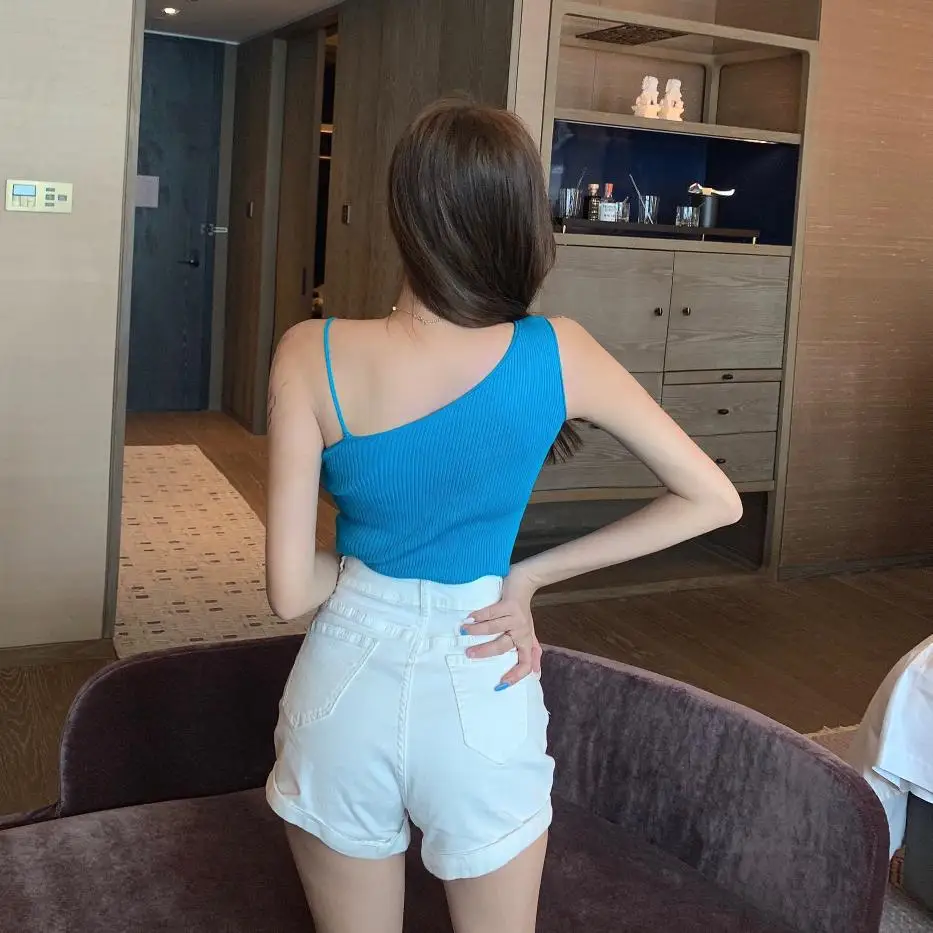 Новинка 2020 летний женский топ сексуальная Трикотажная майка корейский модный