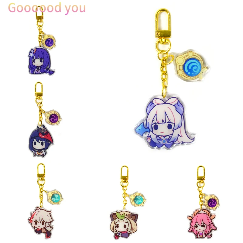 

Anime Keychain Genshin Impact Acrylic Key Chain Accessories Inazuma Figures Sara Shogun Kokomi Yoimiya Bag Pendants Fans Gifts