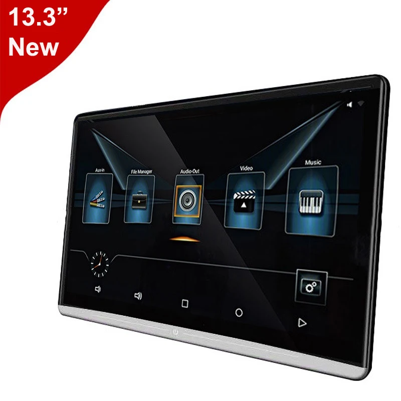Монитор в подголовник автомобиля 13 3 дюйма 4K 1080P HD Android 9.0 WIFI/HDMI/USB/TF/BT ОЗУ 2 Гб