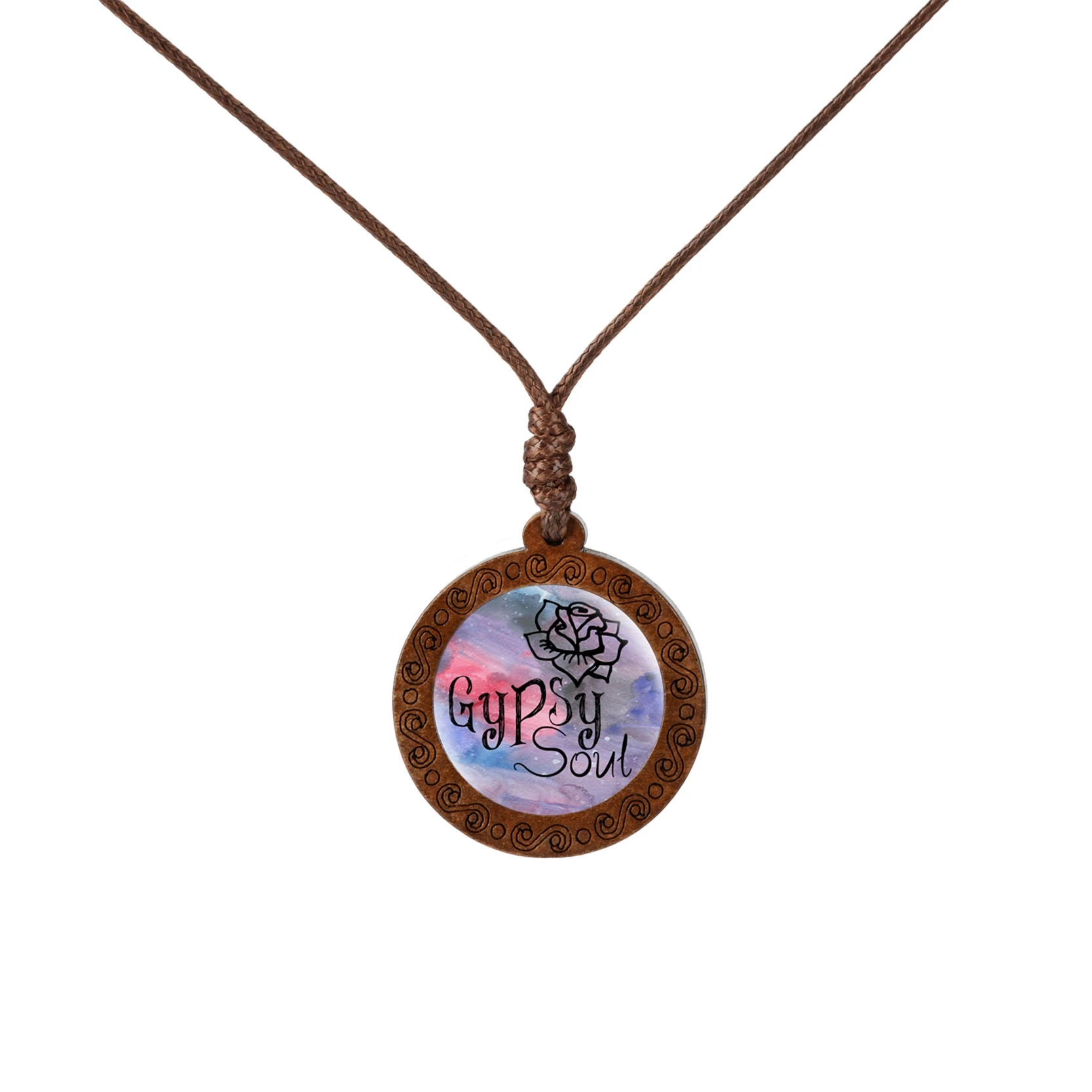 Следуйте цитатам вашей мечты деревянное ожерелье стеклянный кабошон