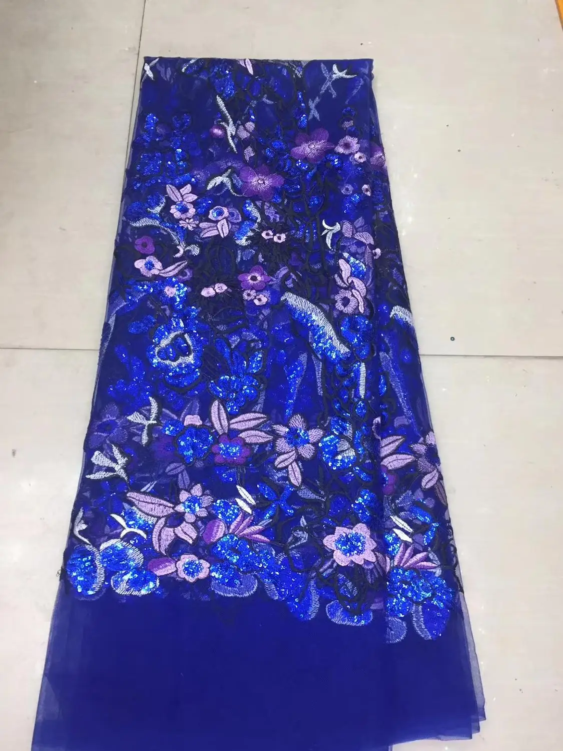 

beautiful french lace fabric with sequins 5yards afrcian net tulle lace fabric for women party dress YAYUESE291