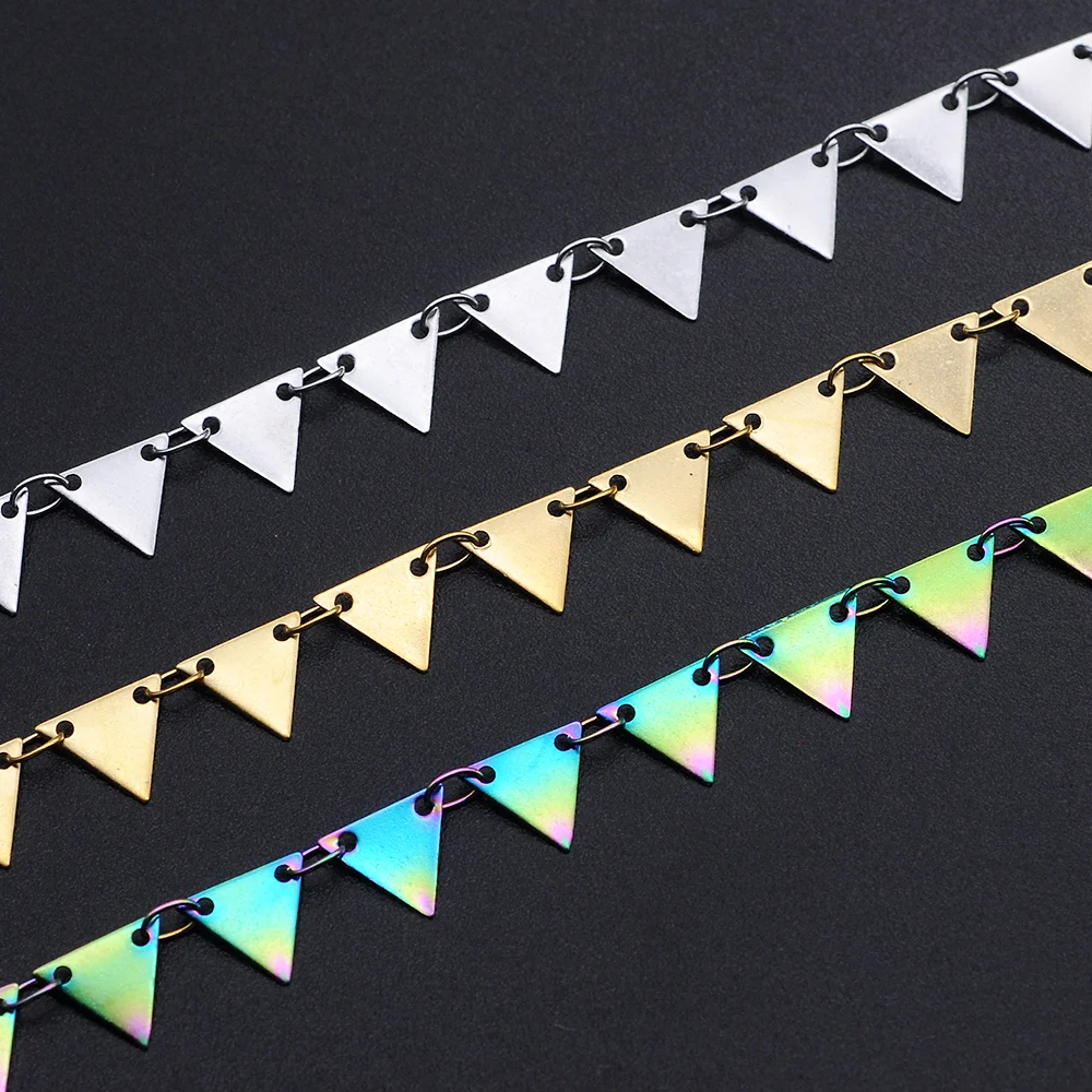 1 метр 7 мм ширина из нержавеющей стали треугольные спаянные цепочки ручной