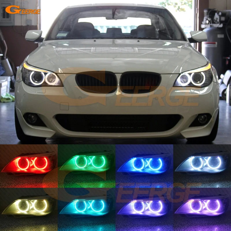 Для BMW E60 E61 LCI 528i 530i 535i 550i M5 2007 2010 RF remote Bluetooth App многоцветный ультра яркий RGB комплект