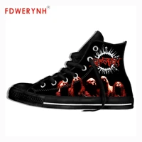 mens canvas casual shoes suffocation band metal music customize pattern color high top lace up lightweight footwear for men