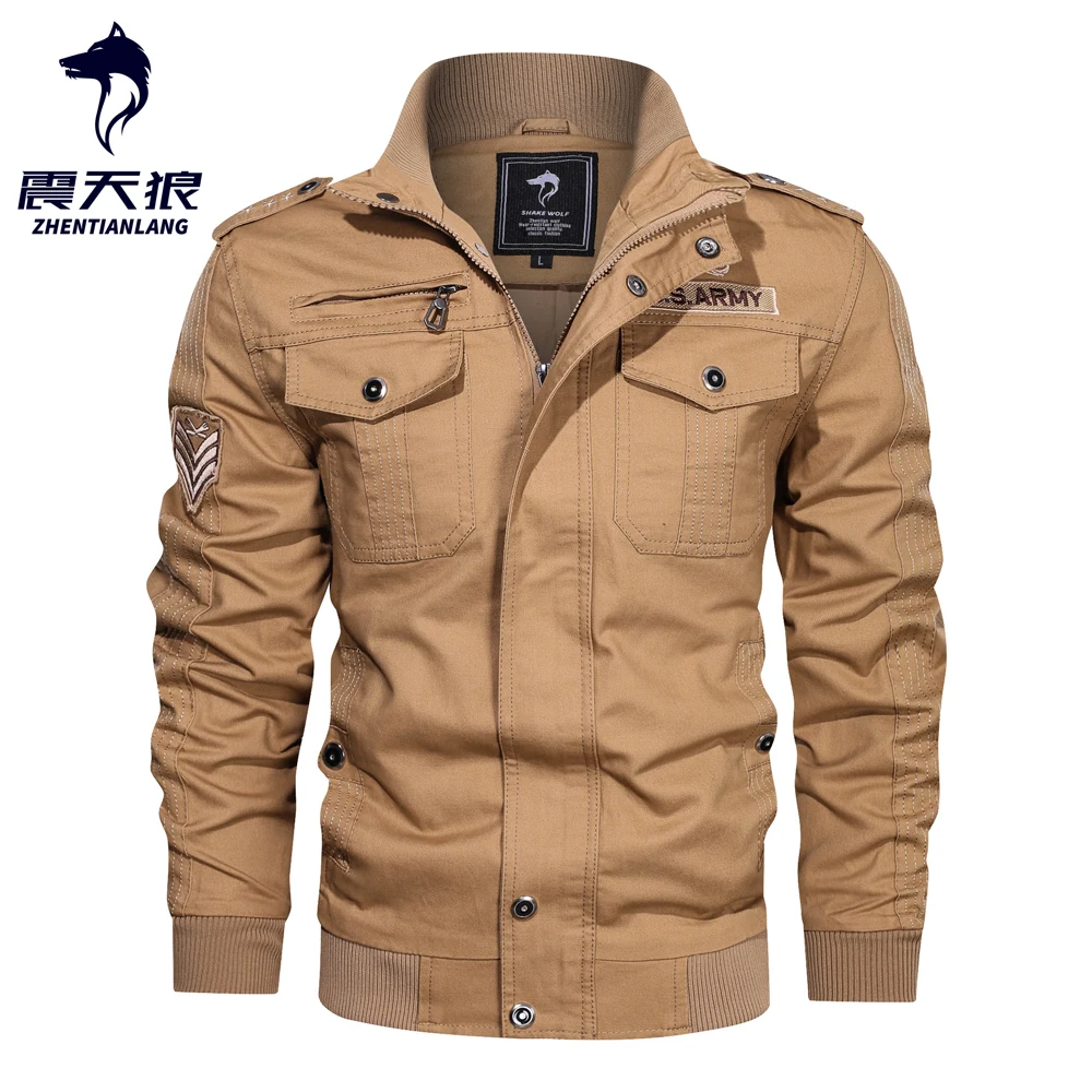 Мужская тактическая куртка бомбер осенняя хлопковая карго пальто MA 1 стильная