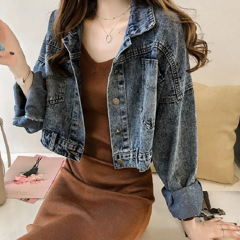 

Spring/autumn women coat denim washed jacket short length women jacket Scratched coat easy match fashion outerwear korean style